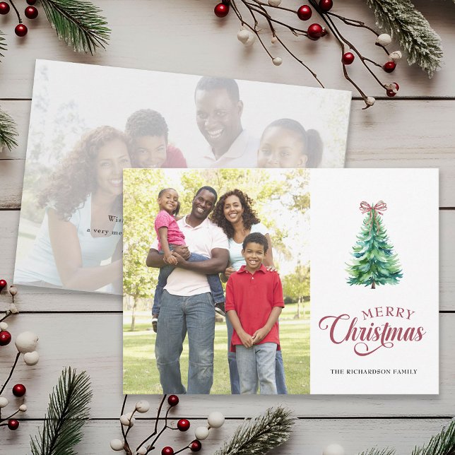 Árvore Mínima com Cartão de Natal de Foto do Arco  (Criador carregado)