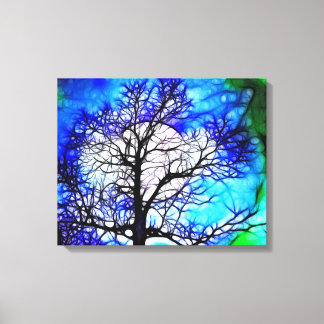 Árvore na Canvas de Paisagem à Lua