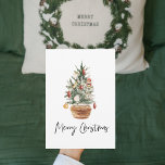 Árvore natais vintages | Feliz Natal<br><div class="desc">Adote o charme de eterno da época de férias com nosso design de Árvore de Natal Vintage Watercolor. Esta bela peça captura o espírito de yuletide com um toque de nostalgia, fazer-a a adição perfeita à decoração de férias e um presente maravilhoso para os seus entes queridos. Celebrar a magia...</div>