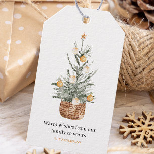 Árvore Natal de Aquarela Etiquetas para present