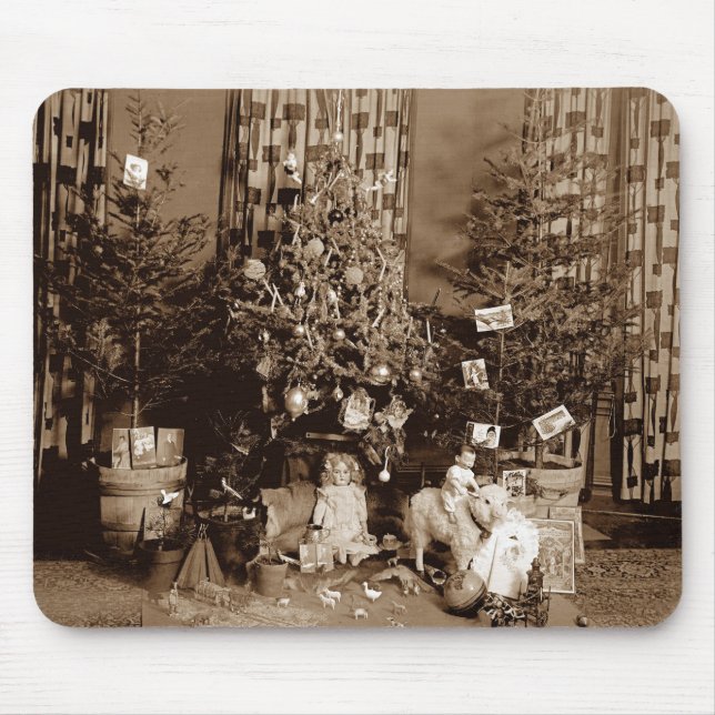Árvore Natal e Brinquedos Foto de Mousepad 1900 (Frente)