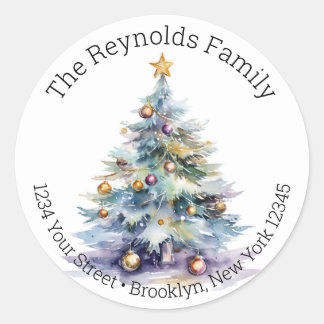 Árvore Natal - Etiquetas de Endereço de Devolução