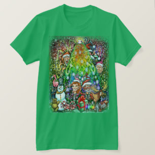 Árvore natalícia arco-íris com T-Shirt Trimmmings