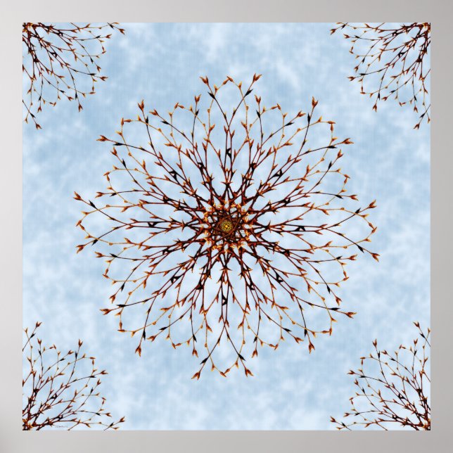 Árvore negras e Poster de Abstrato do céu (Frente)