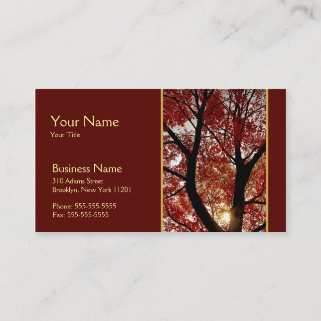 Árvore no cartão de visita do outono (Frente)