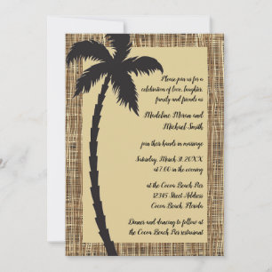 Árvore Palm Burlap - Convite Para Casamento