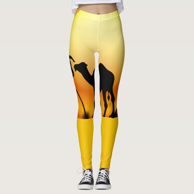 Árvore Palm e Leggings de Camelo (Frente)