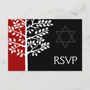 Árvore preta vermelha do bar Mitzvah RSVP da vida