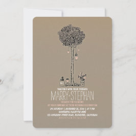 Árvore russa e convite para casamento de Mason Jar