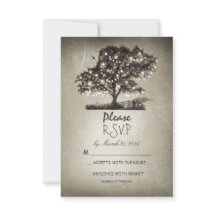Árvore russa e lanternas de casamento Cartões RSVP