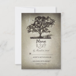 Árvore russa e lanternas de casamento Cartões RSVP