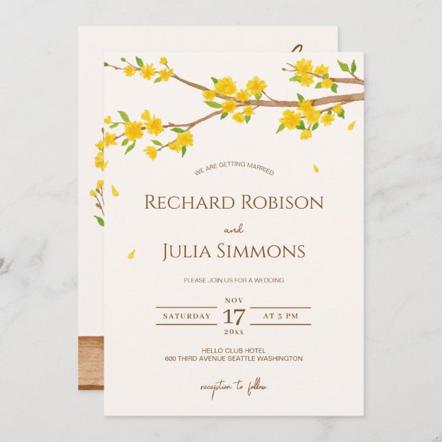 ÁRVORE Salvar a Data Convite / Forma Fluvial (Frente/Verso)