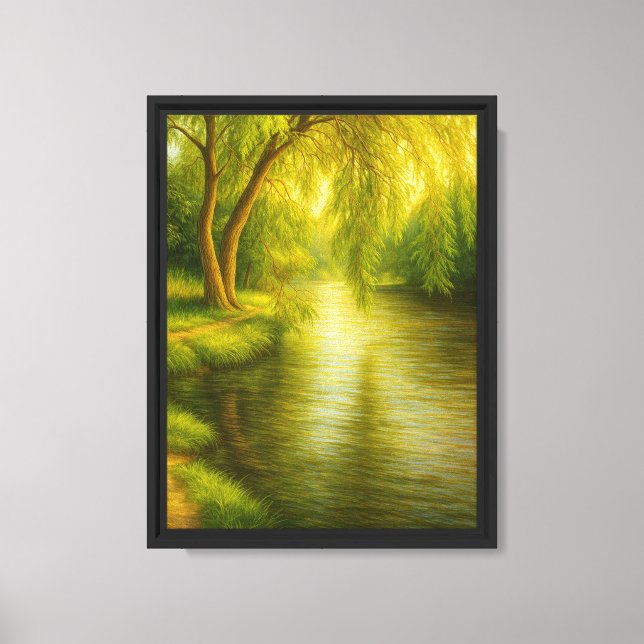 Árvore selvagem pelo rio Tranquil Canvas (Frente)