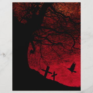 Árvore Spooky e Cemitério de Papel Escrapbook de H
