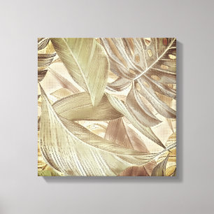 Árvore tropical deixa Canvas de arte em parede