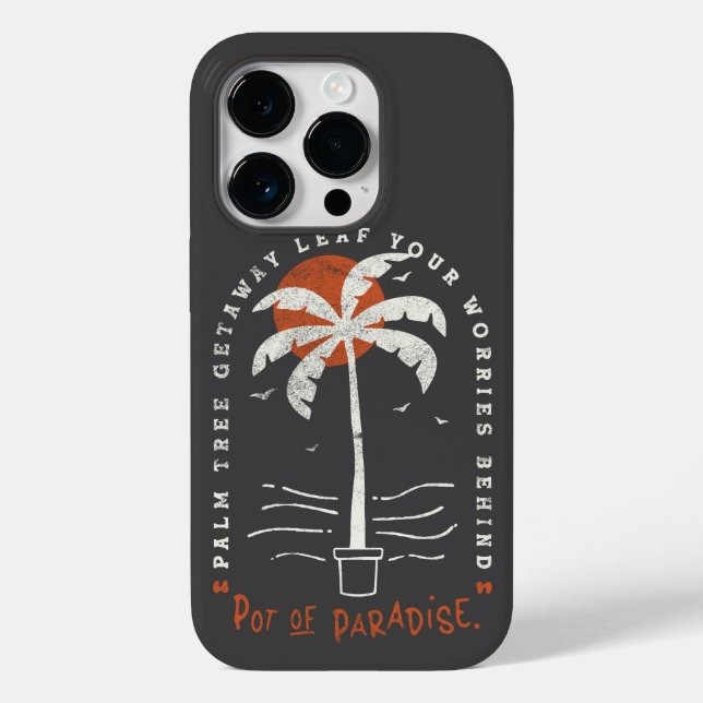 Árvore Tropical Palm Beach Vibes Summer Sun Retro (Verso)