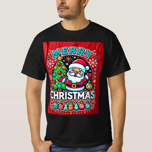 árvore verde design de camiseta natal com sinta (Frente)