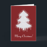 Árvore vermelha do branco dos grafites do cartão<br><div class="desc">Cartão do Natal da qualidade: Um grafite splattered artístico denomina a árvore branca no fundo vermelho listrado elegante. Os elementos do texto podem ser editados facilmente. Design por Frank Ramspott,  Munich,  Alemanha.</div>