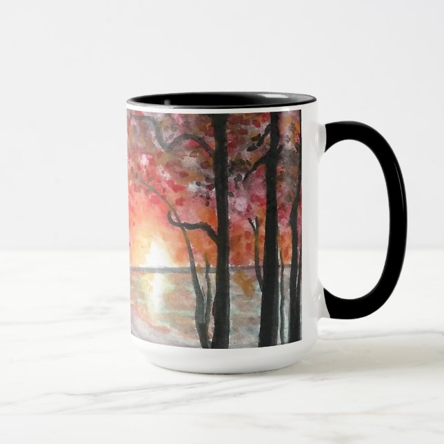 Árvores da queda grande 15 onças. Caneca de café (Direita)