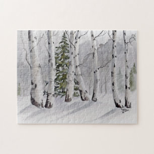 Árvores de Aspen no quebra-cabeça do inverno