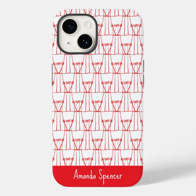 Árvores de coco, elegantes e vermelhos, de silhuet (Verso)