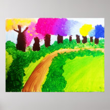 Árvores de cores doces - Poster de valor