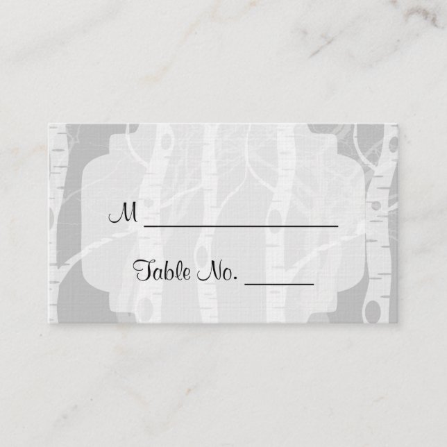 Árvores de inverno em Cartões de Casamento de Cinz (Frente)