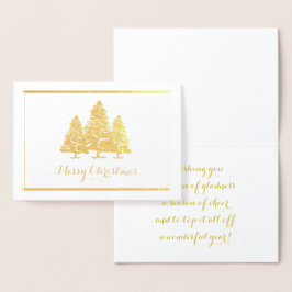 Árvores de Natal de Folha de Ouro Cartão de Natal 