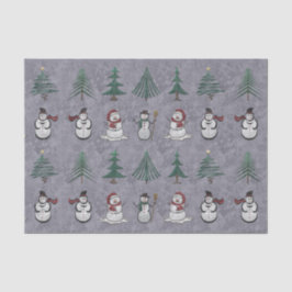 Árvores de Natal e Papel Tecido Snowmen