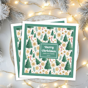Árvores de Natal Elegantes Guardanapos de Papel Aq