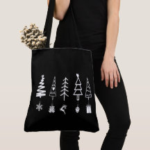 Árvores de Natal minimalistas com Saco de Tote de