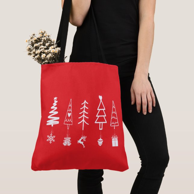 Árvores de Natal minimalistas com Saco de Tote de  (Close Up)