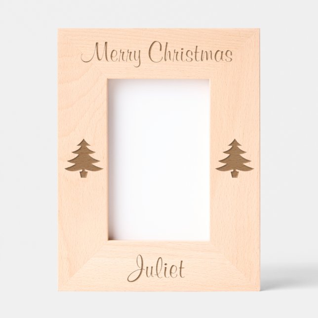 Árvores de Natal Quadro com Imagem Gravada a Laser (Front)