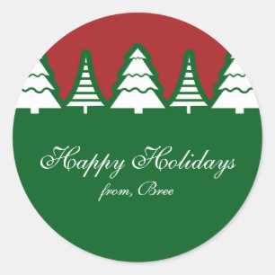 Árvores de Natal Vermelhas & Verdes Adesivos de Fe