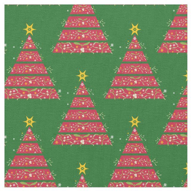 Árvores de Natal Vermelho com tecido de concha (Detalhe)