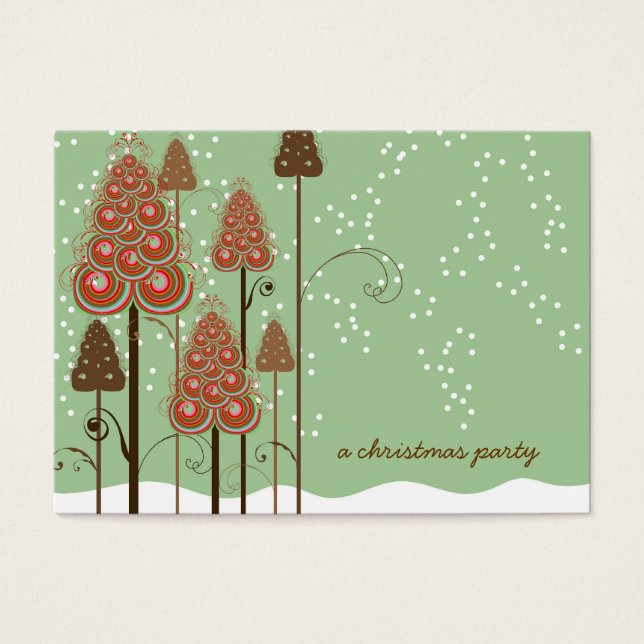 Árvores de Natal Whimsical Mini Convidam / Obrigad (Frente)