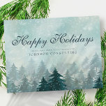 Árvores de Pinheiros Verdes com Aquarela | CARTÕES<br><div class="desc">O logotipo da sua empresa pode ser adicionado aqui: http://www.zazzle.com/selectpartysupplies</div>
