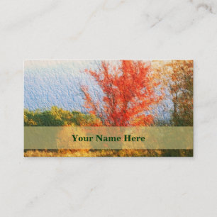 Árvores do outono - Cartão de visita de pintura 