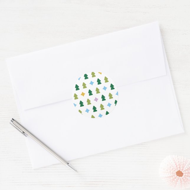 Árvores e Brilhos Adesivo Multi-Colorido (Envelope)