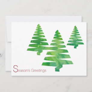 Árvores Pintadas Cartões de Aquarelas de Natal F