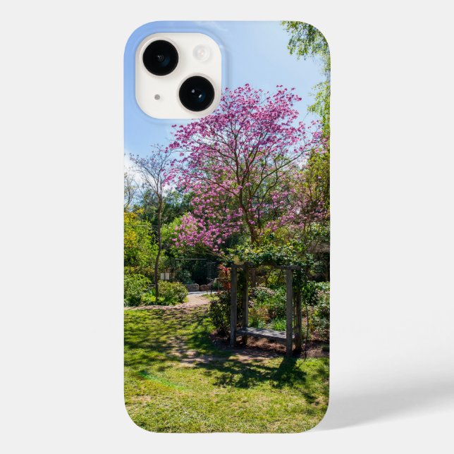 Árvores rosa no jardim de Descanso (Verso)