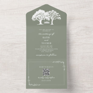 Árvores Rústicas Balançam Casamento Verde Salvia Q