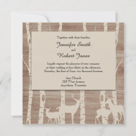 Árvores Rústicas e Convite para Casamento de Veado