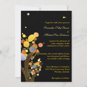 Árvores Whimsical Convites para Casamento Negro