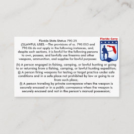 As armas de fogo de Florida abrem cartões de