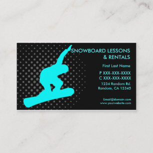 As aulas de snowboard alugam cartões de visitas pe