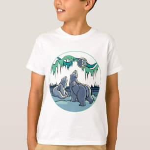 As camisas do miúdo do urso polar do t-shirt do