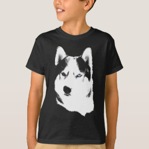 As camisetas do miúdo da arte do cão de trenó do