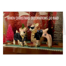 As decorações de Natal ficaram com um cartão perso