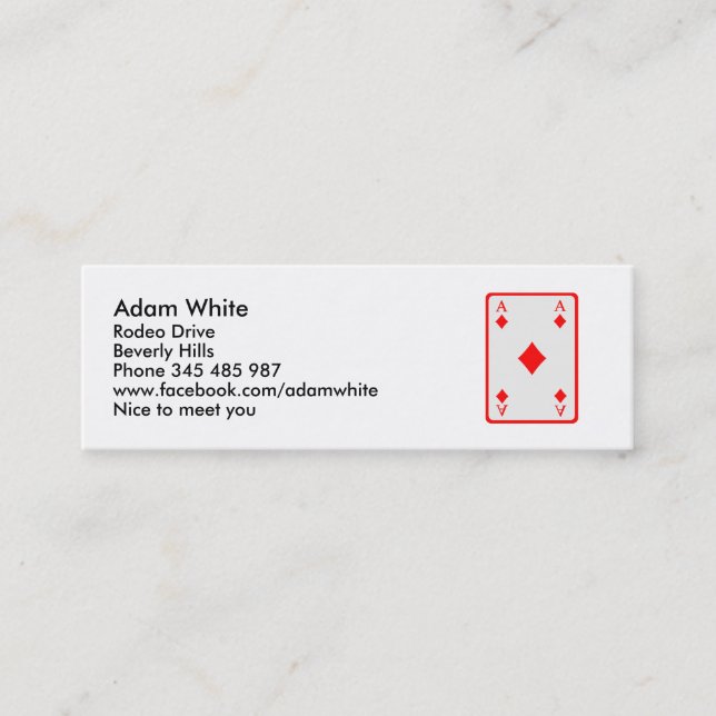 Ás do cartão do póquer (Frente)